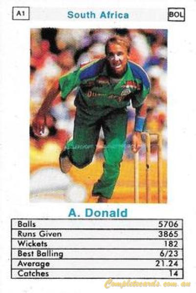 1998 Surana Top Trumps ODI Cricket Bowlers 