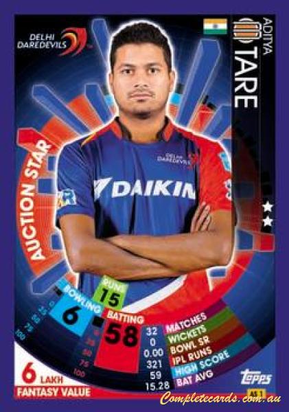 2017-18 Topps Cricket Attax IPL - Auction Stars 