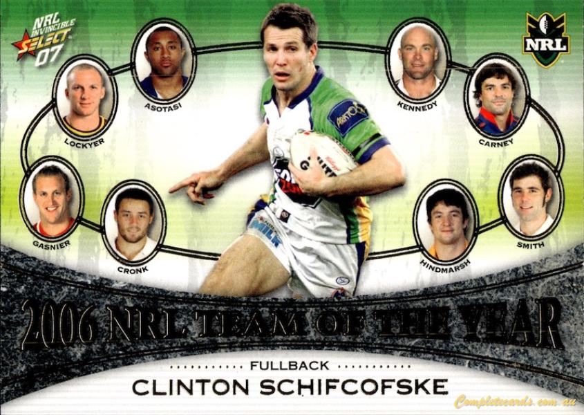 2007 Select NRL Invincible - 2006 Team of the Year 