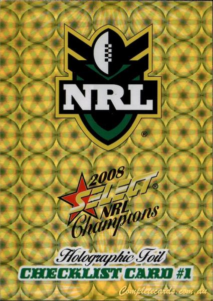2008 Select NRL Champions - Holographic Parallel 