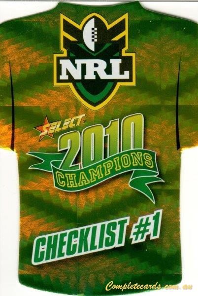 2010 NRL Champions - Holographic Jersey Cards 