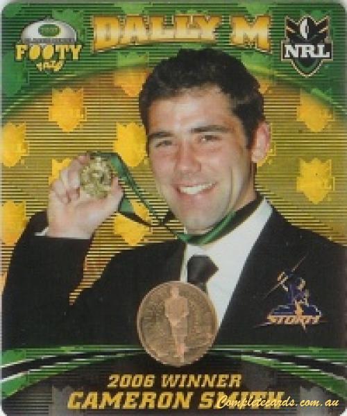 2007 NRL Footy Tazos Limited Edition Dally M Medal Tazo