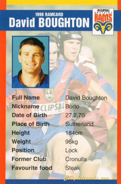  1998 Clipsal Super League - RamCard