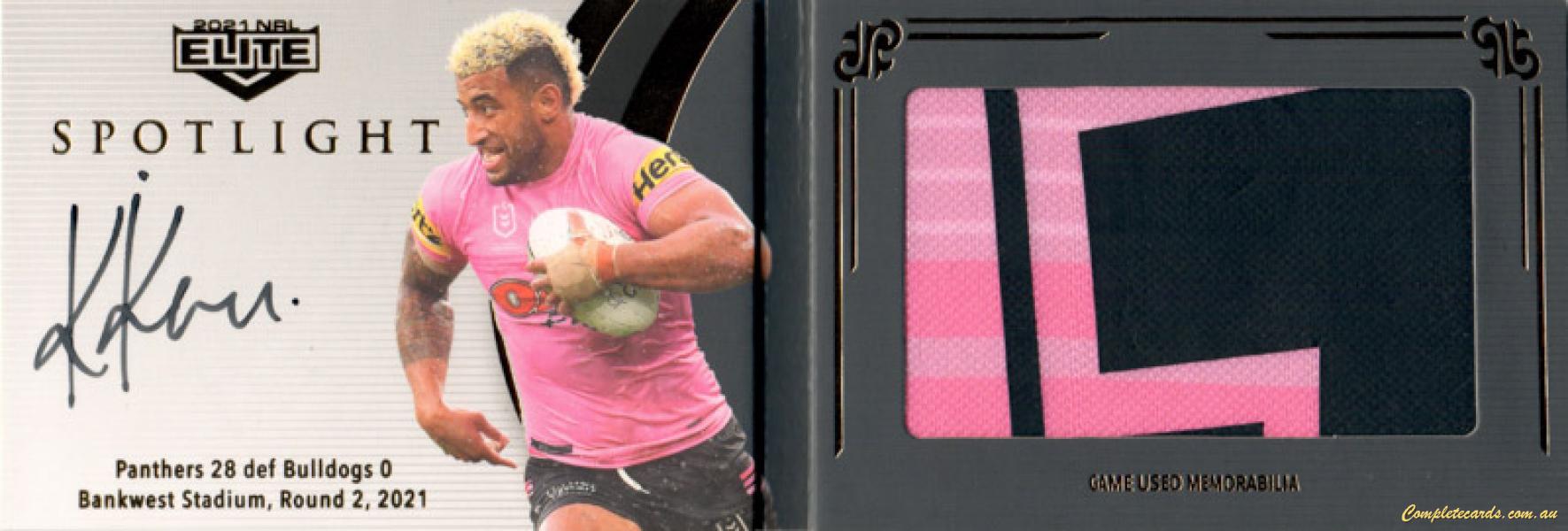 2021 NRL Elite - Spotlight Jersey Patch Signature 