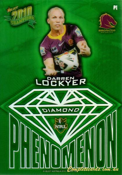 2010 NRL Champions - NRL Phenomenon Diamond Cards 