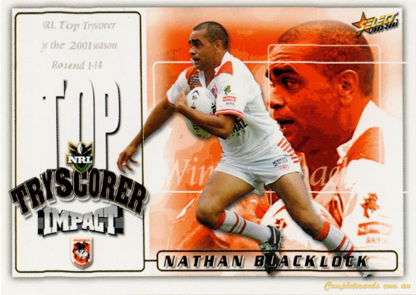 2001 NRL Impact - Box Cards