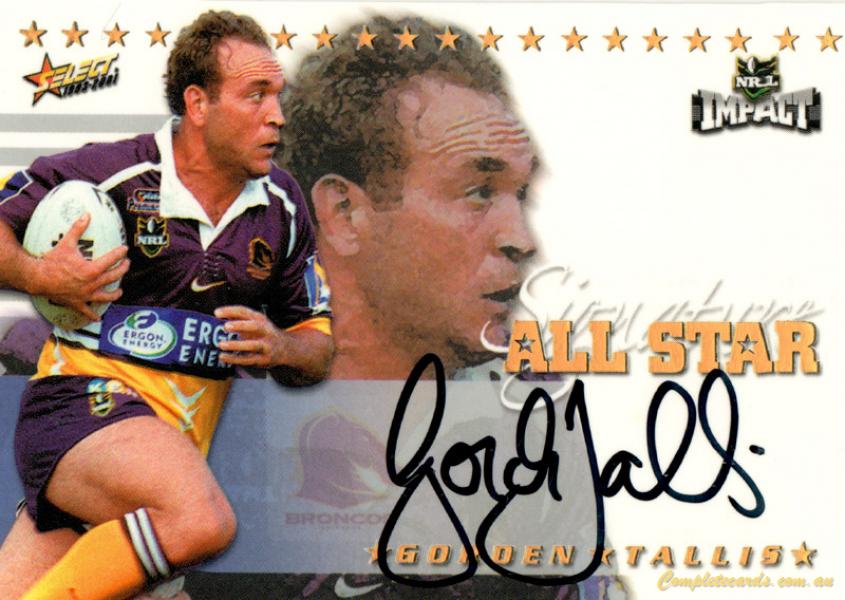 2001 NRL Impact - All Stars Signatures