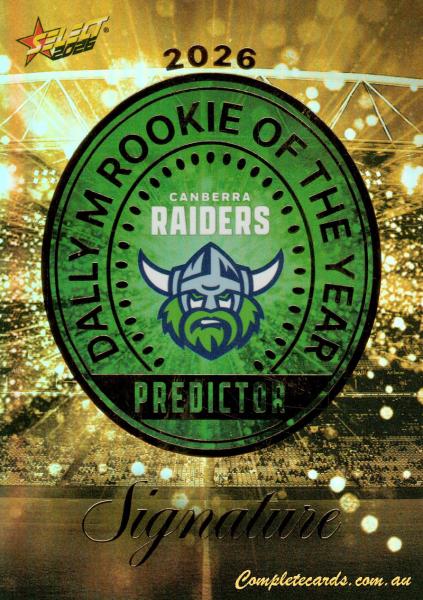 2026 NRL Select League Heroes - Rookie Predictor Gold