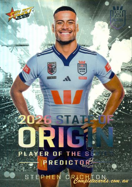 2026 NRL Select League Heroes Hobby Edition - State Of Origin Predictor - Platnium