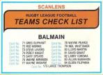 1980 Scanlens Checklists
