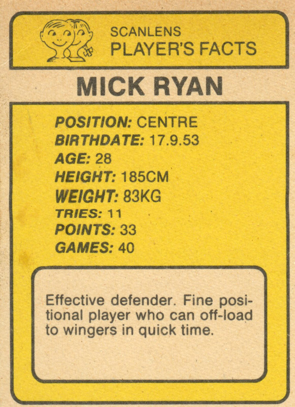 Mick Ryan back