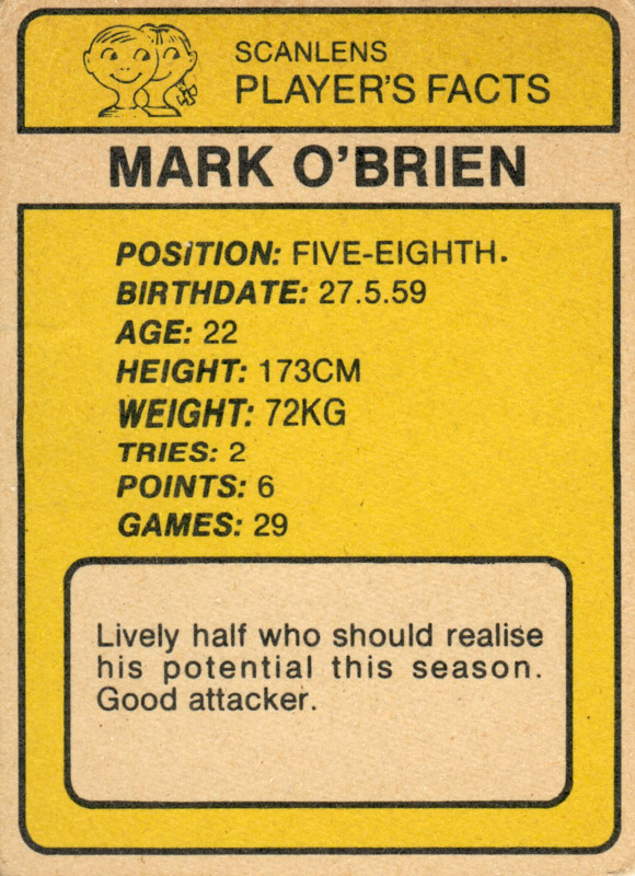 Mark O'Brien back