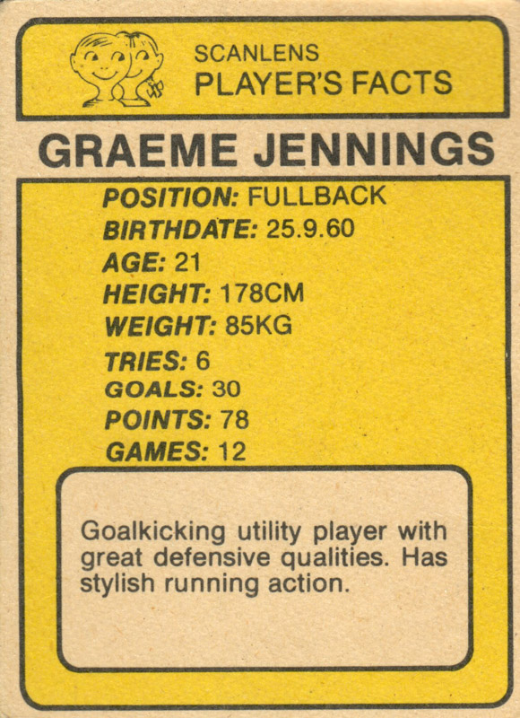 Graeme Jennings back