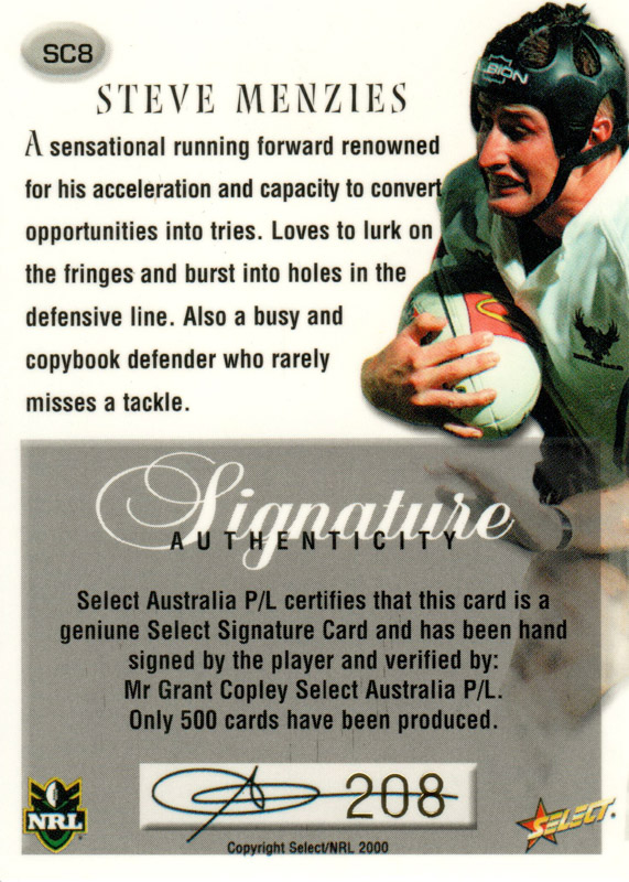 Steve Menzies back