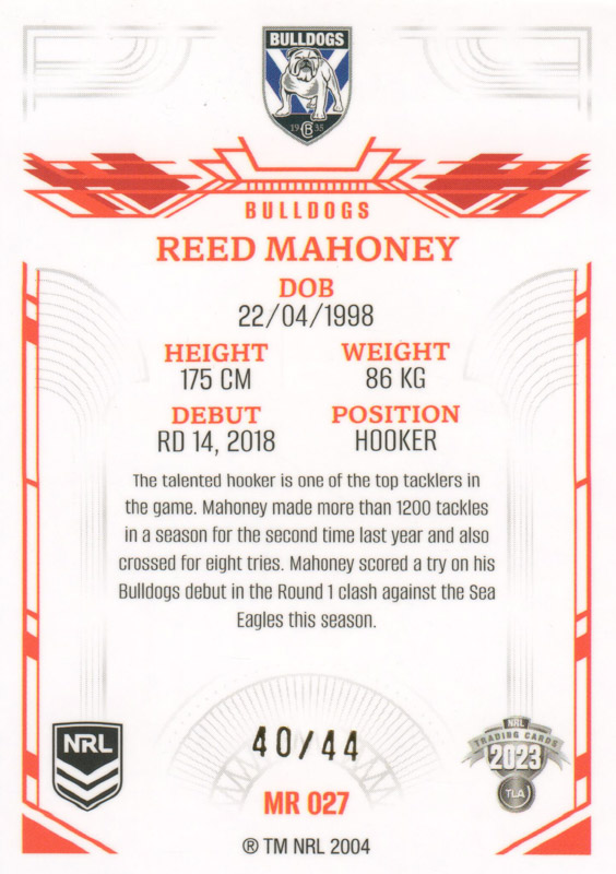 Reed Mahoney back
