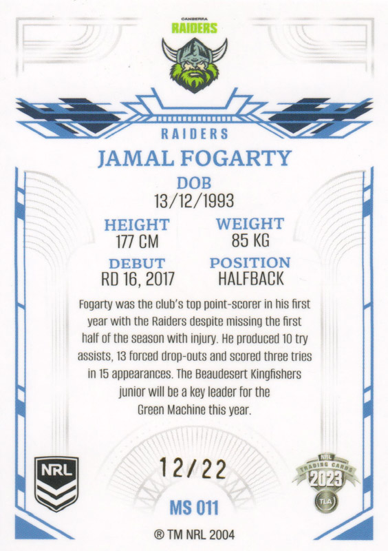 Jamal Fogarty back