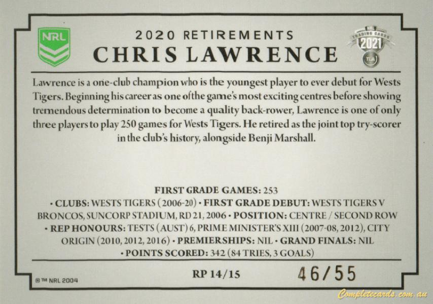 Chris Lawrence back