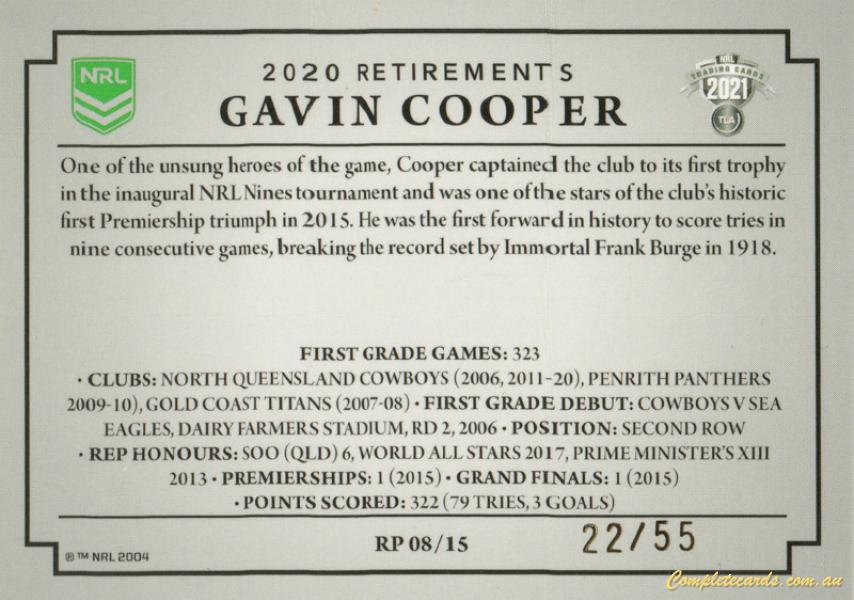 Gavin Cooper back