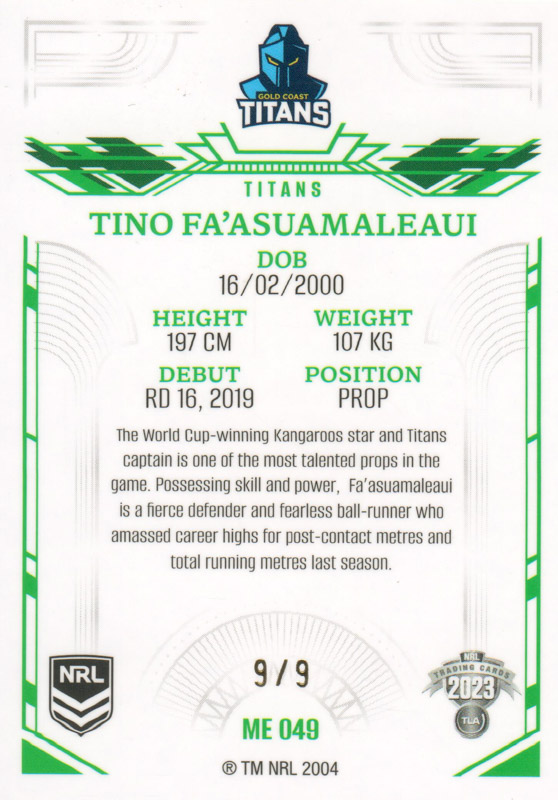 Tino Fa’asuamaleaui back