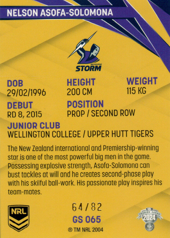 Nelson Asofa-Solomona back