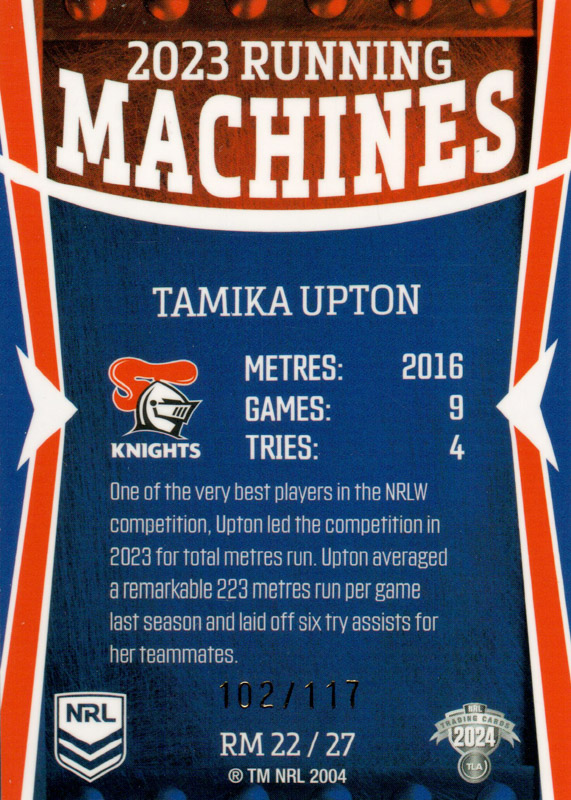 Tamika Upton back