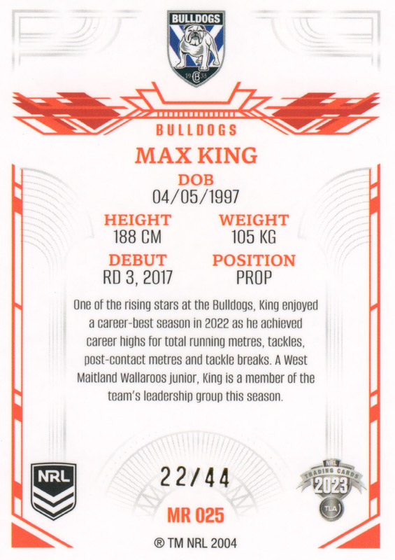 Max King back