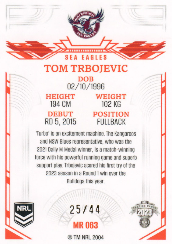 Tom Trbojevic back