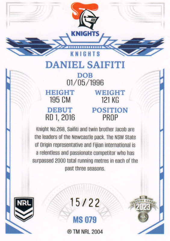 Daniel Saifiti back
