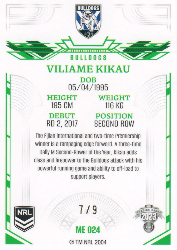 Viliame Kikau back
