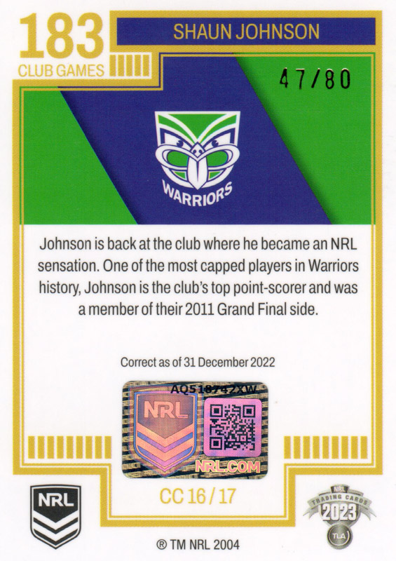 Shaun Johnson back