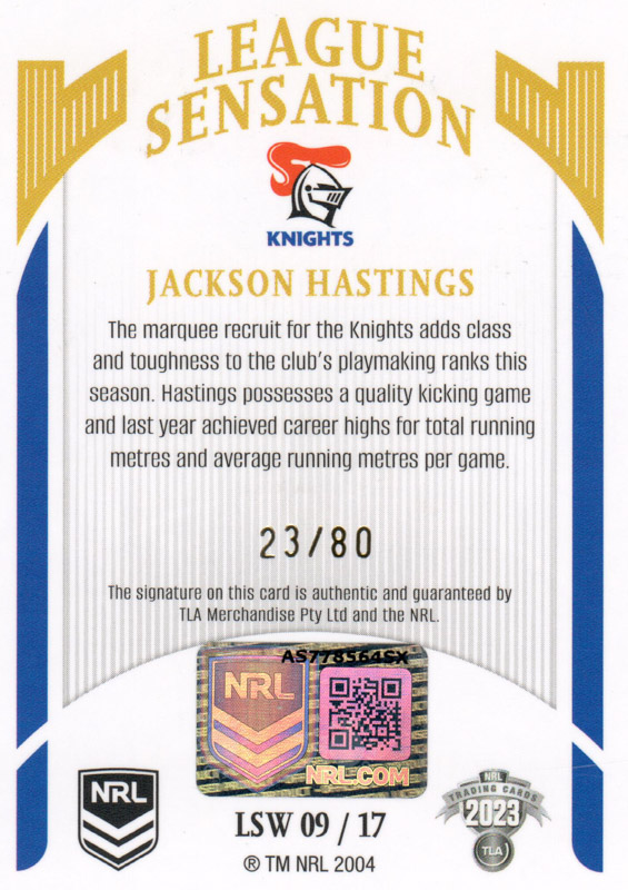 Jackson Hastings back