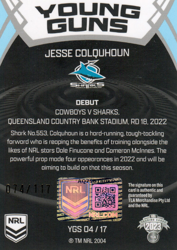 Jesse Colquhoun back