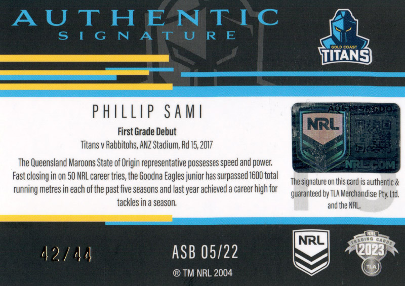 Phillip Sami back