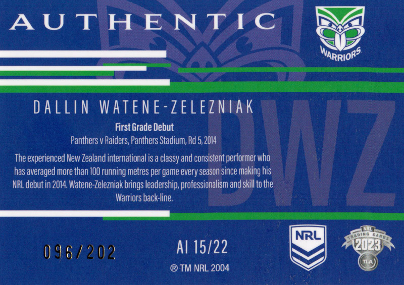 Dallin Watene-Zelezniak back