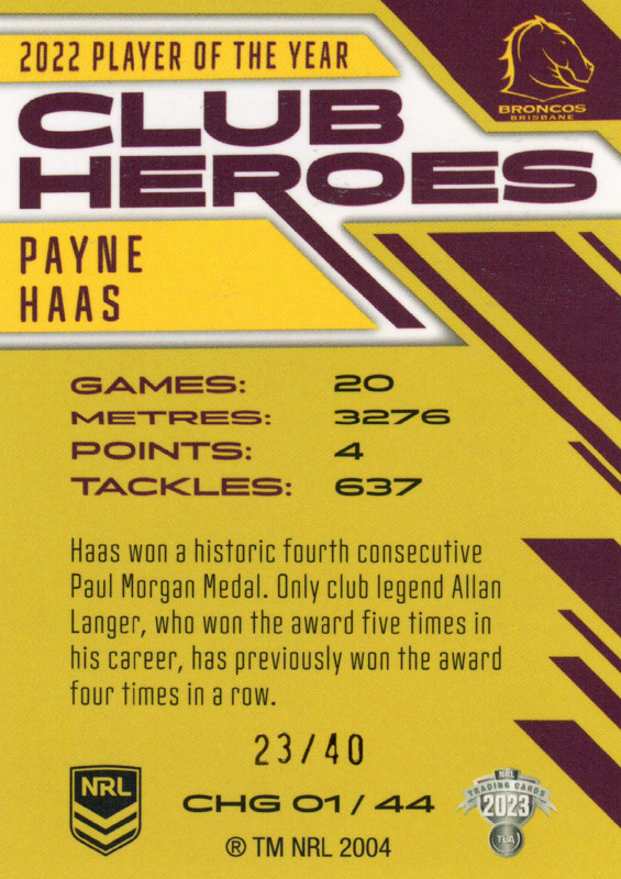 Payne Haas back