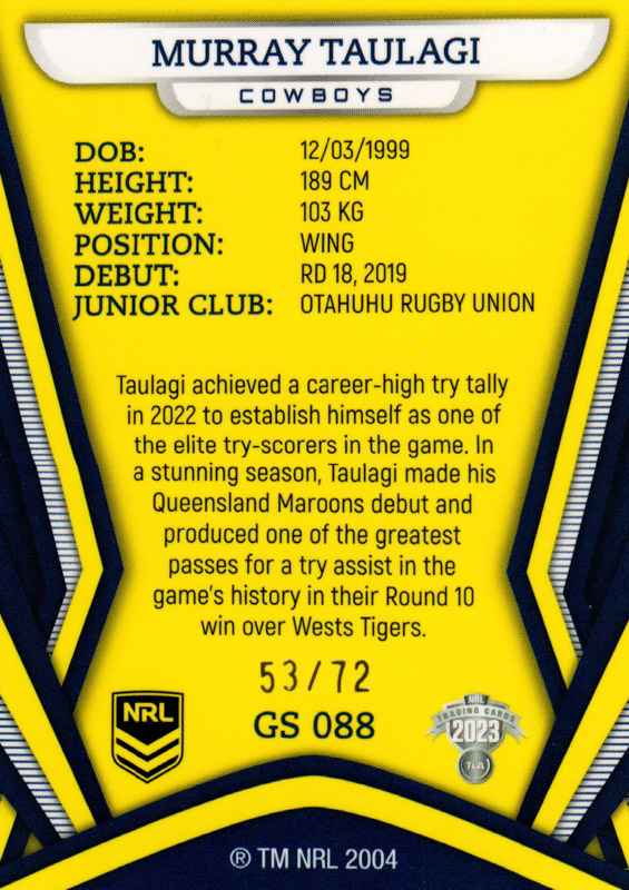 Murray Taulagi back
