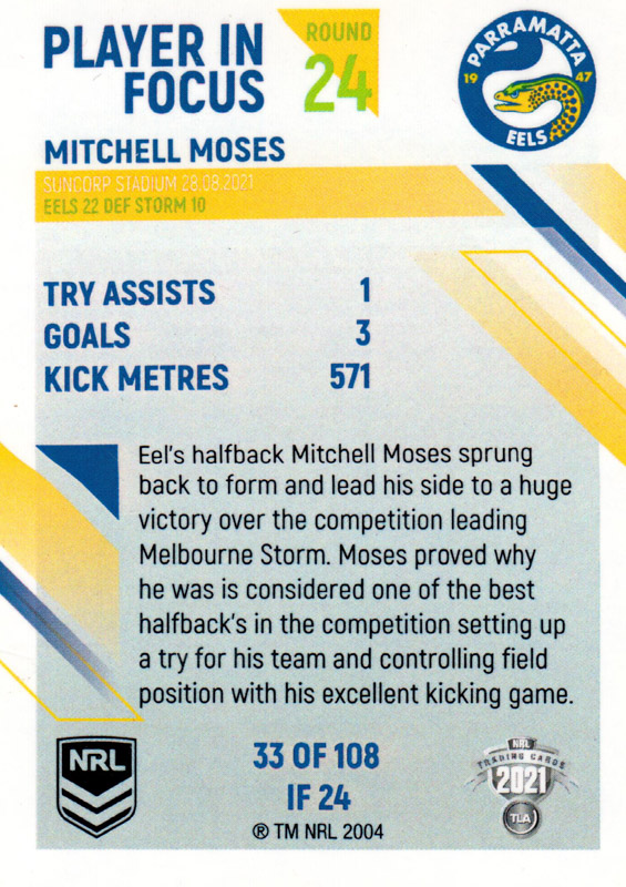 Mitchell Moses back