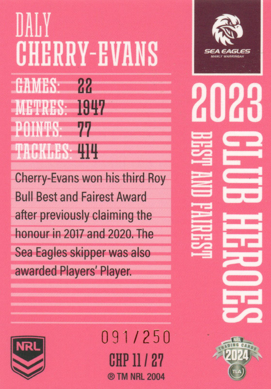 Daly Cherry-Evans back