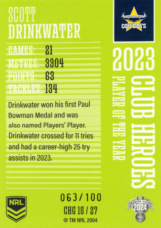 Scott Drinkwater back