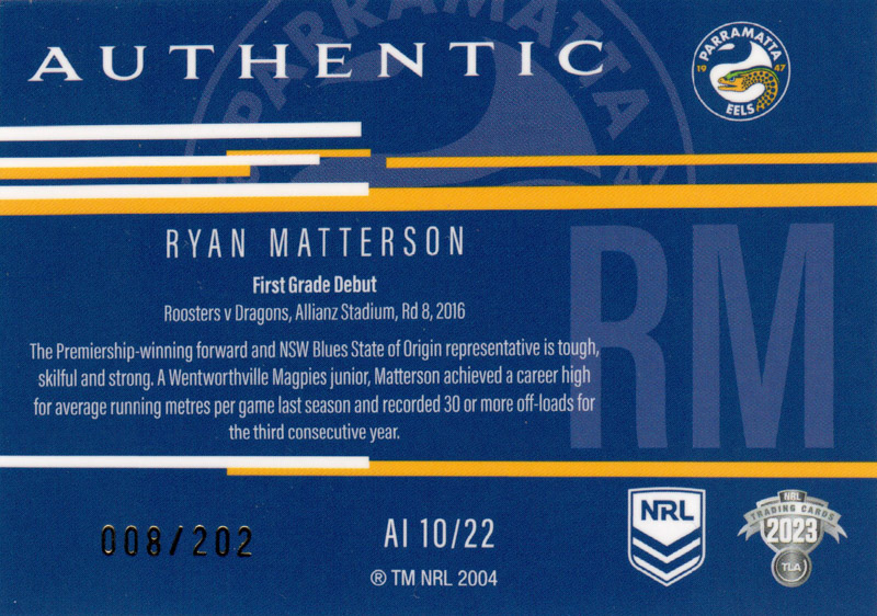 Ryan Matterson back