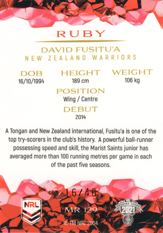 David Fusitu back