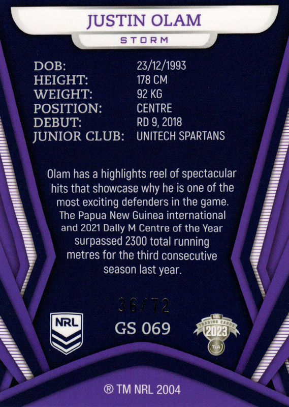 Justin Olam back