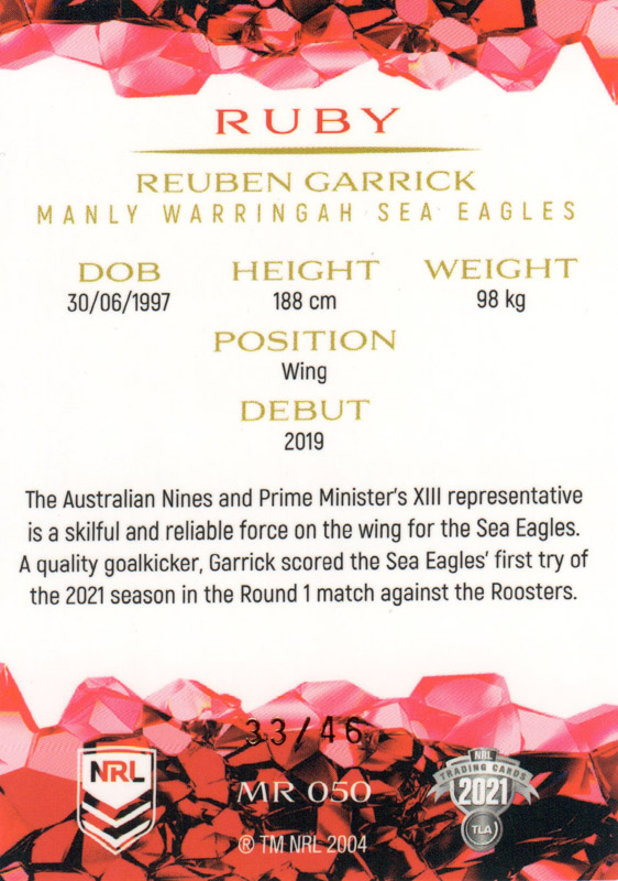Reuben Garrick back