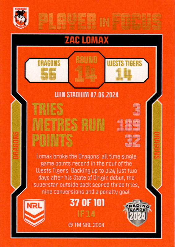 Zac Lomax back