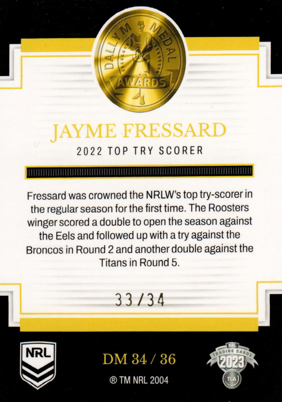 Jayme Fressard back