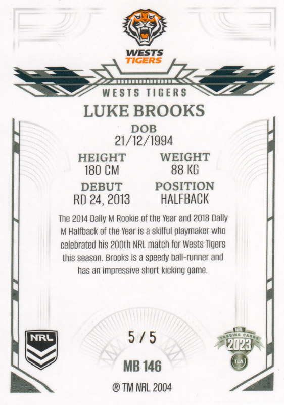 Luke Brooks back