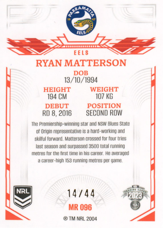 Ryan Matterson back