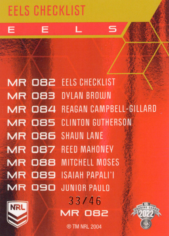 Checklist back