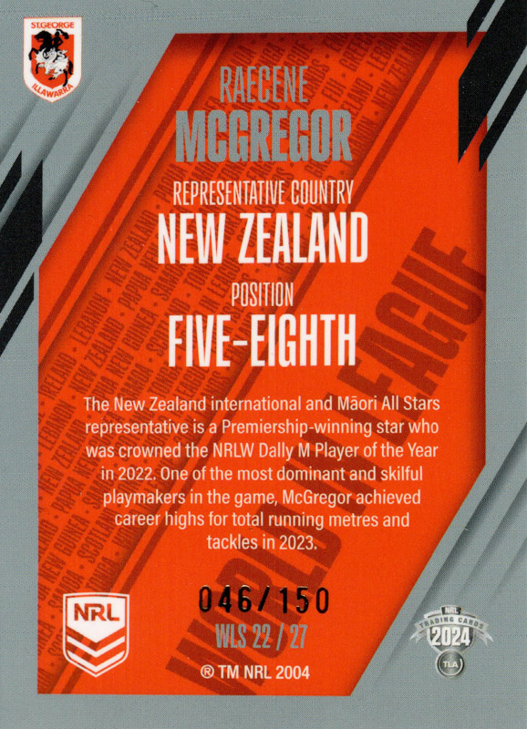 Raecene McGregor back