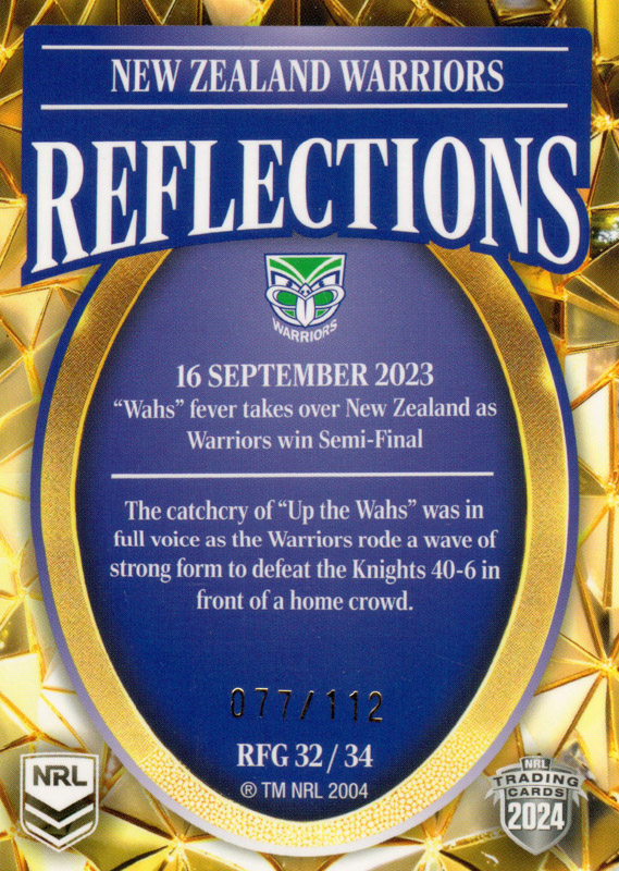 2023 Warriors Semi Final Win back